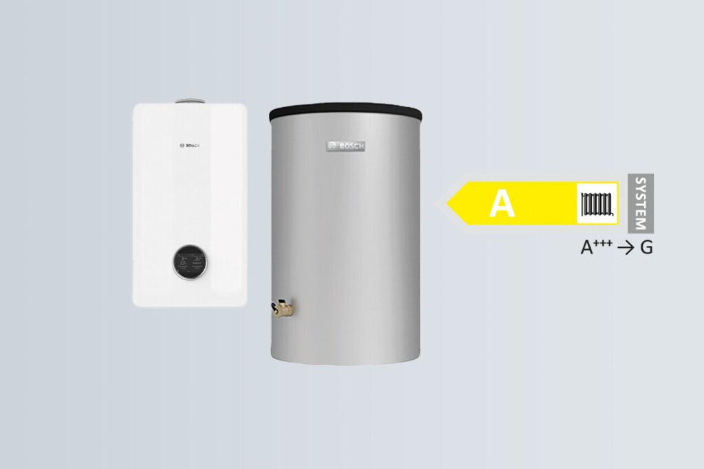 Bosch-Heiztechnik mit Warmwasserspeicher