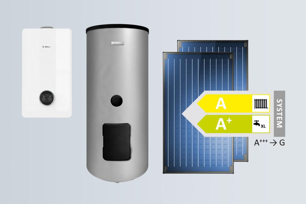 Bosch-Heizsystem mit Speicher und Solarthermie